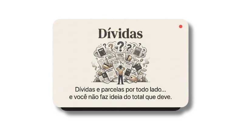 Dívidas: dívidas e parcelas por todo lado, e você não faz ideia do total que deve.