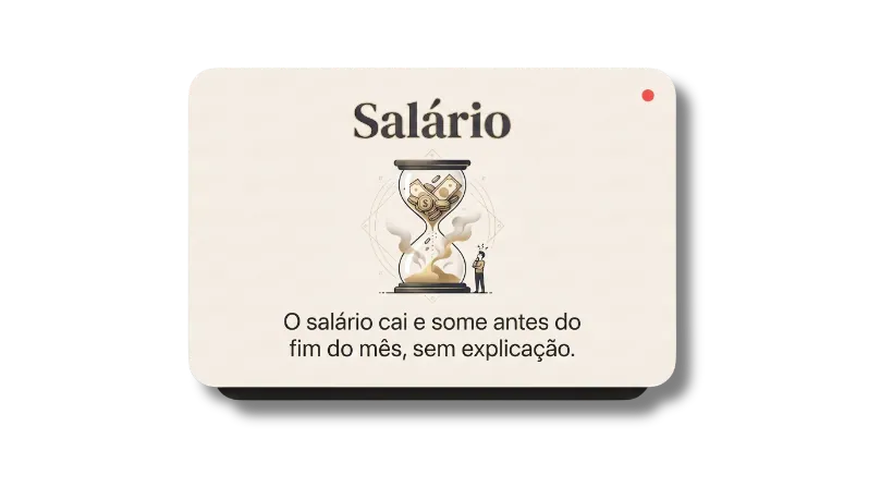 Salário: o salário cai e some antes do fim do mês, sem explicação.