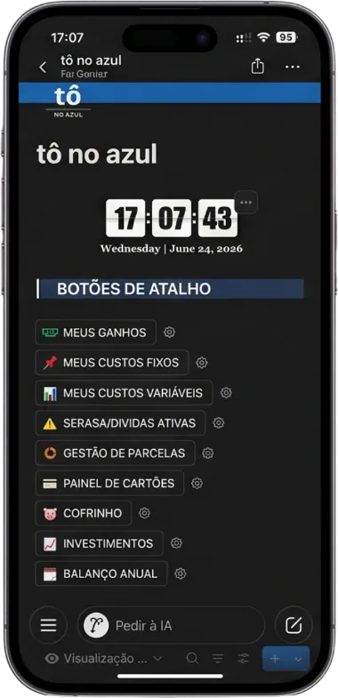 tô no azul no celular